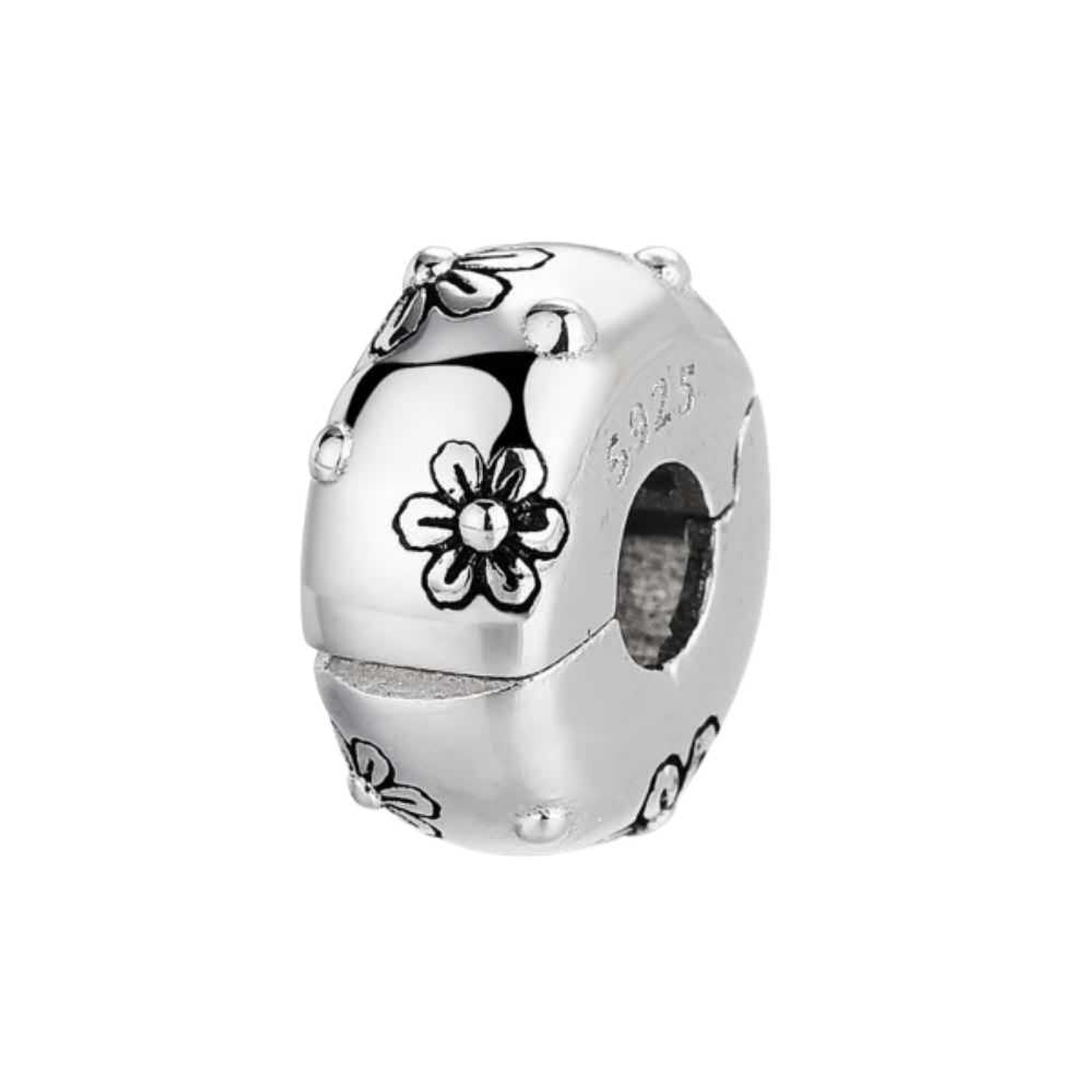 Abalorio flores plata  1