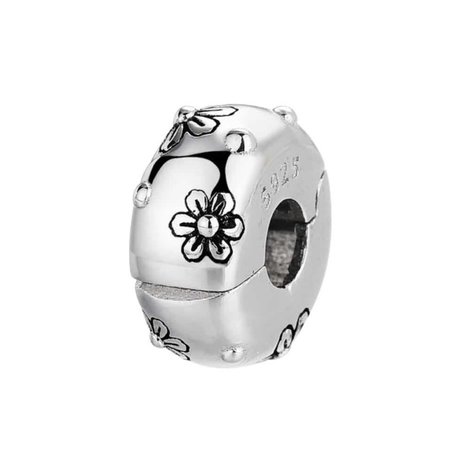 Abalorio flores plata  1
