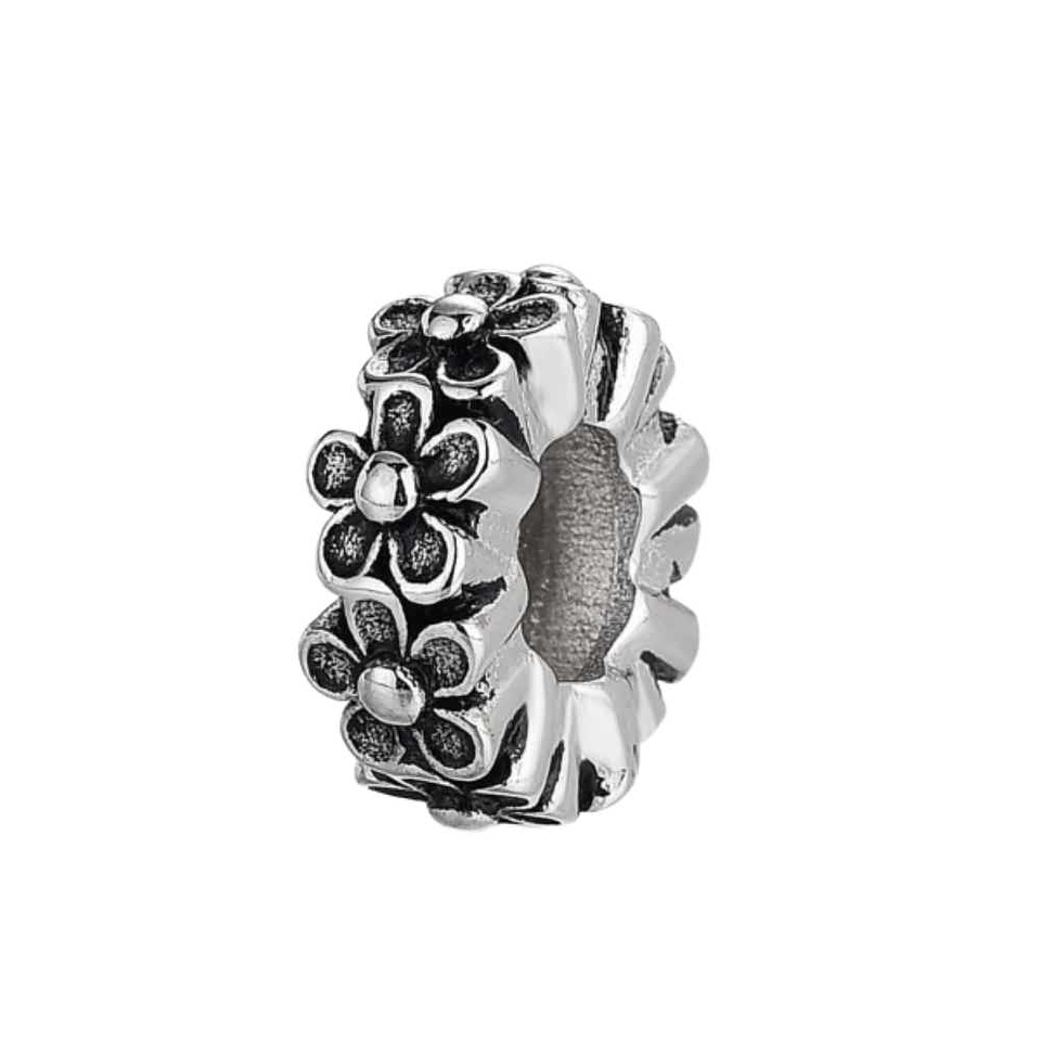 Abalorio de flores plata 1