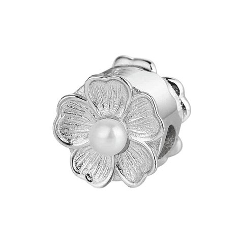 Silver flower bead