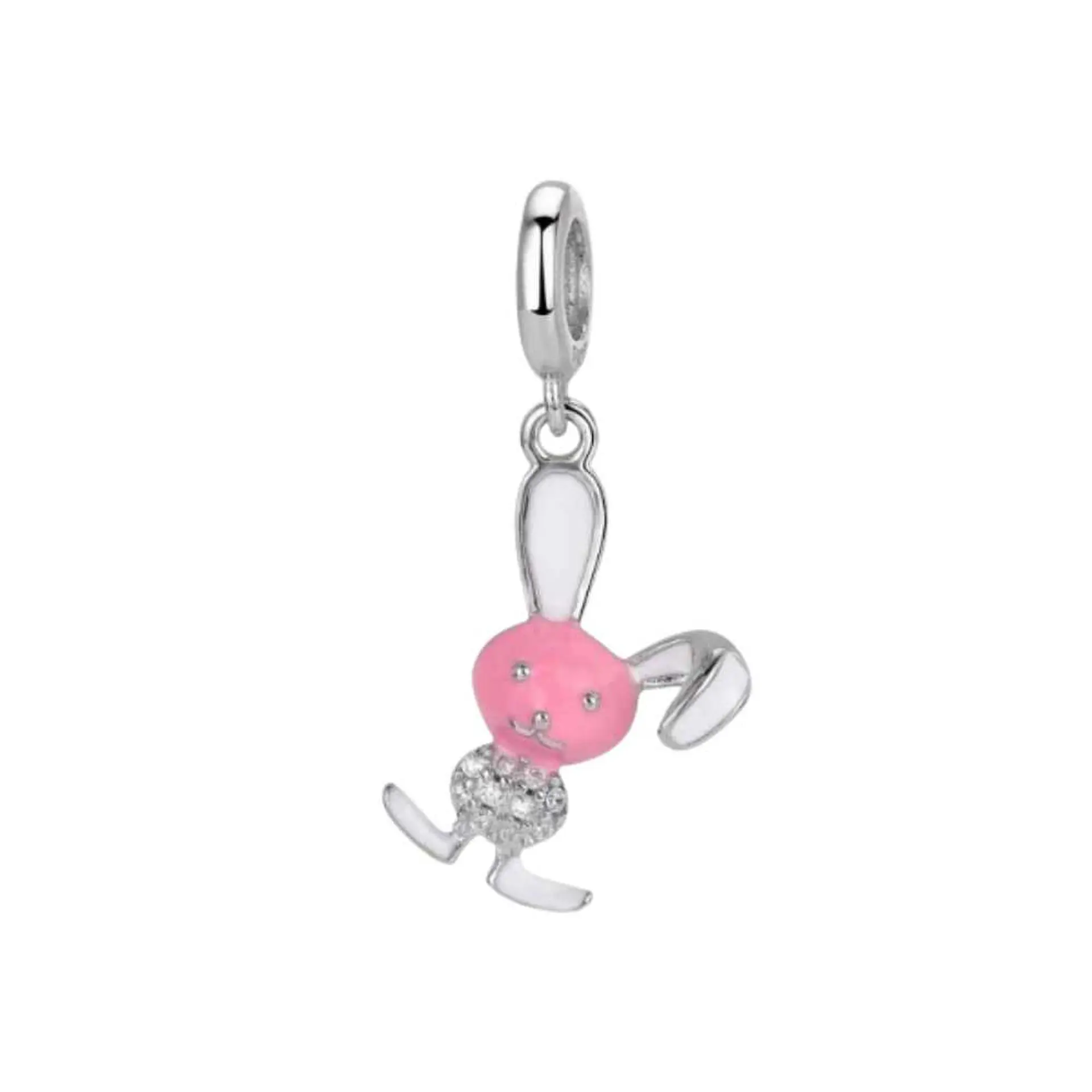 Rabbit charm, enamel, silver 1