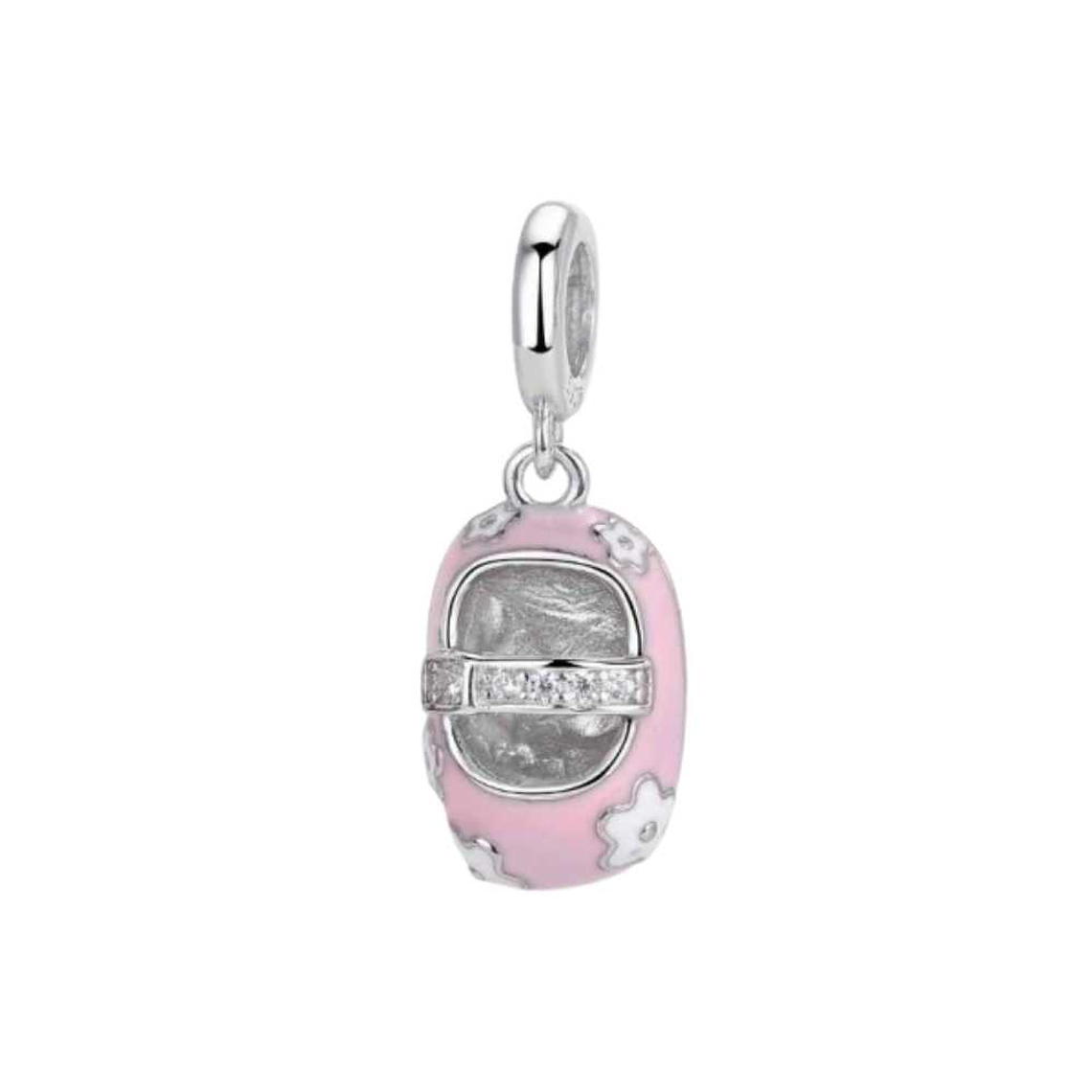 Abalorio zapatito esmalte plata 1