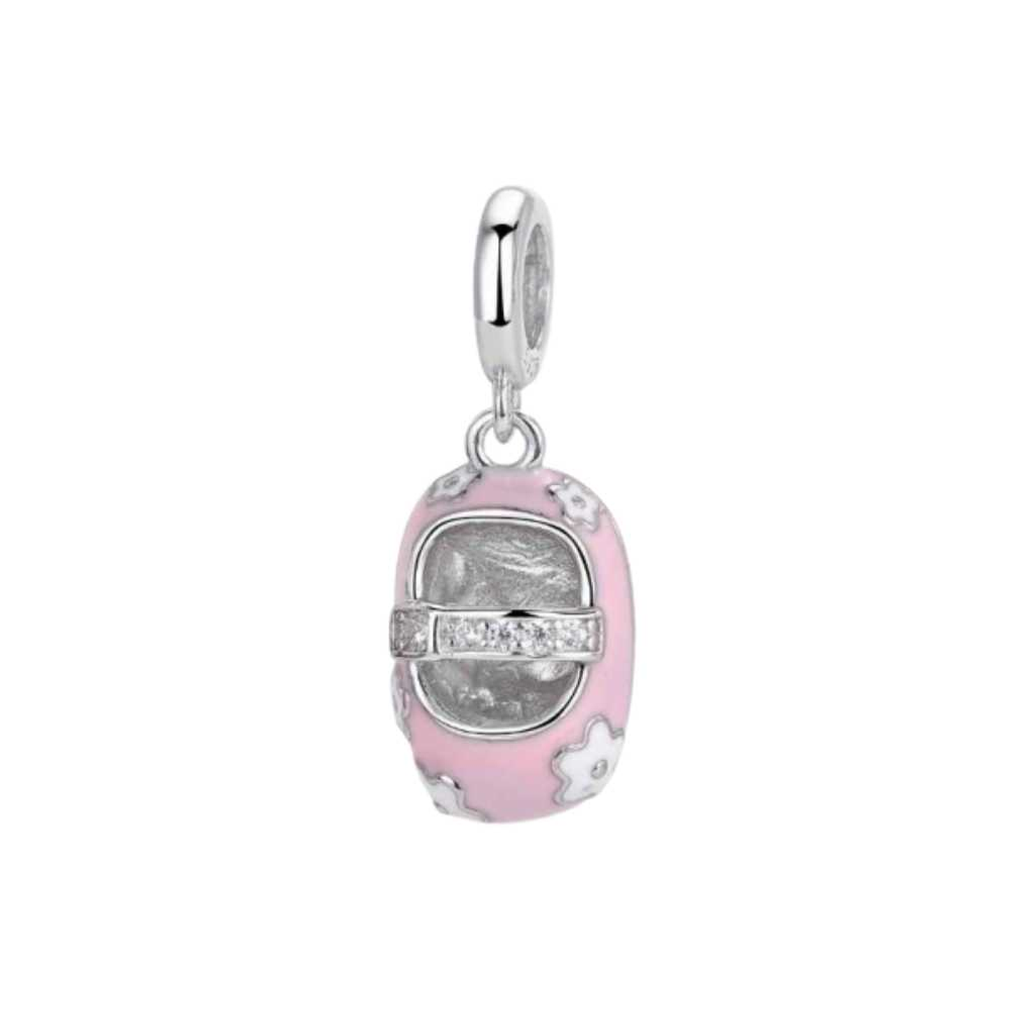 Silver enamel shoe charm 1