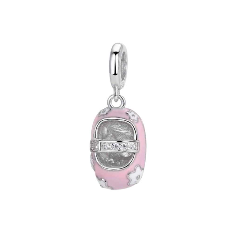 Silver enamel shoe charm 1