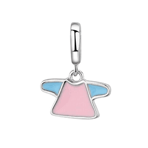 Abalorio camiseta bebé esmalte plata 