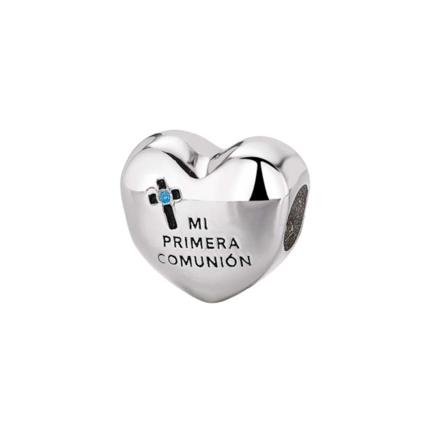 Abalorio corazón primera comunión plata 1