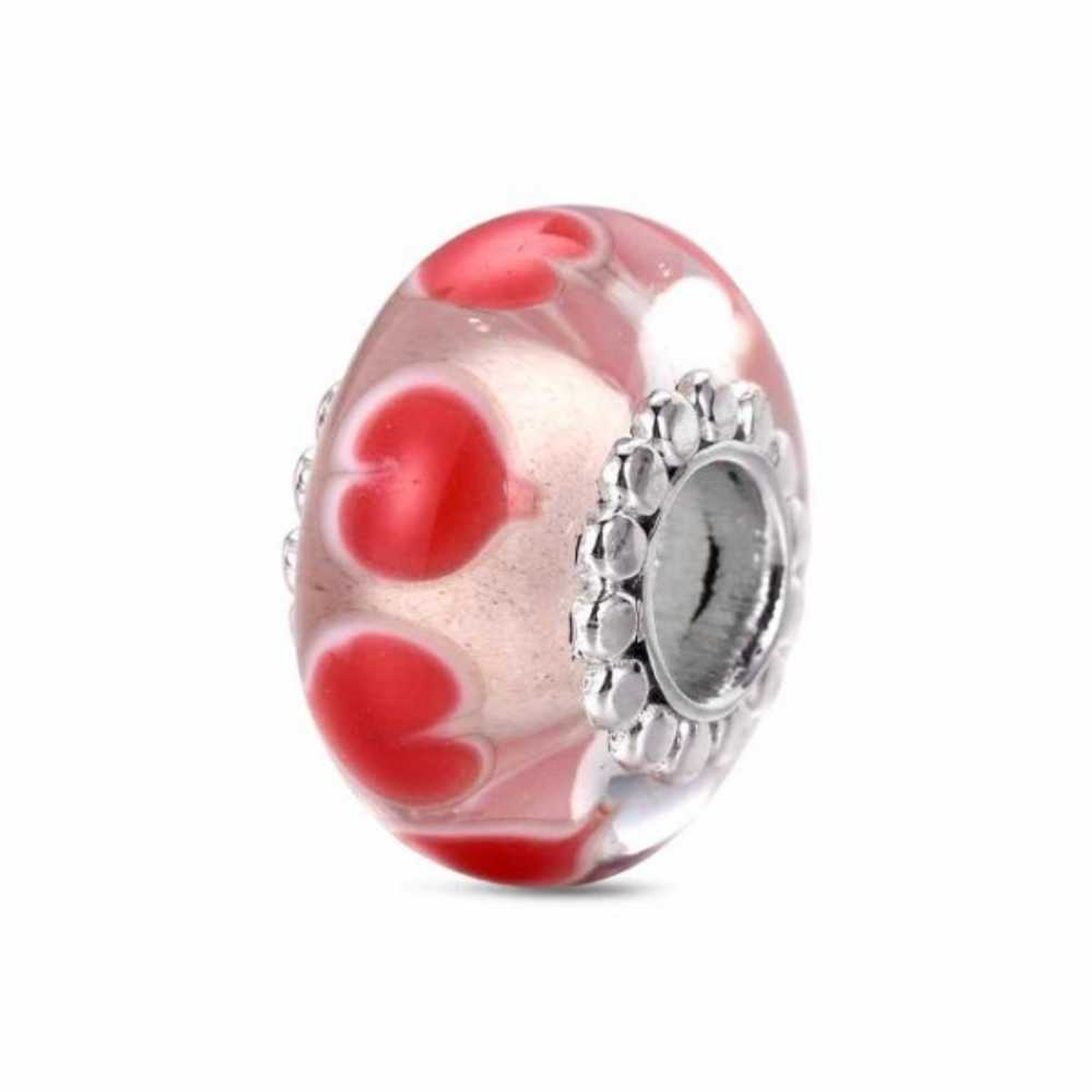 Silver heart Murano bead 1