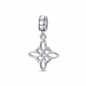 Silver witch knot bead
