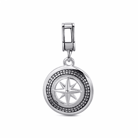 Silver compass bead