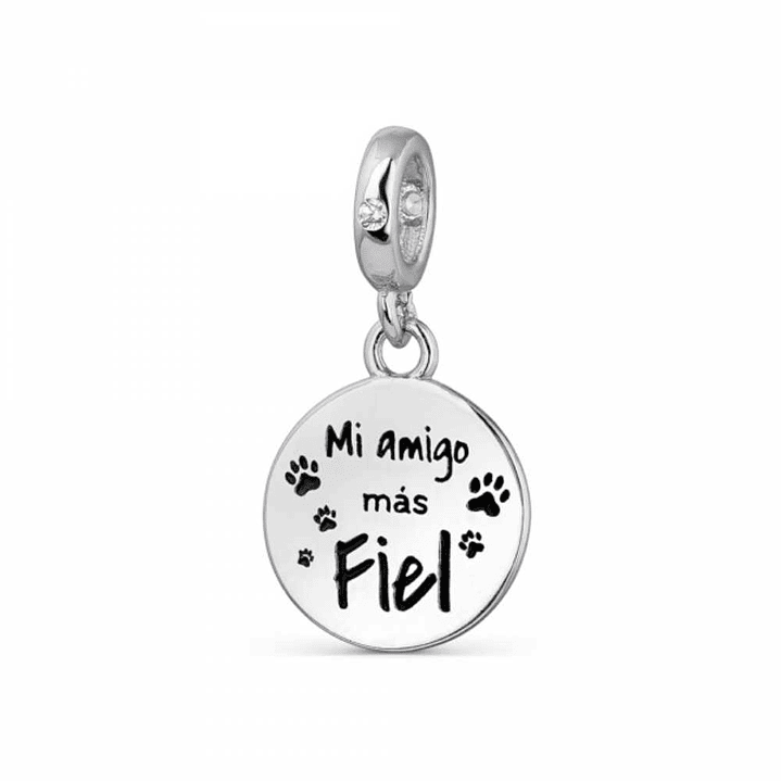 Abalorio disco mi amigo más fiel plata 1