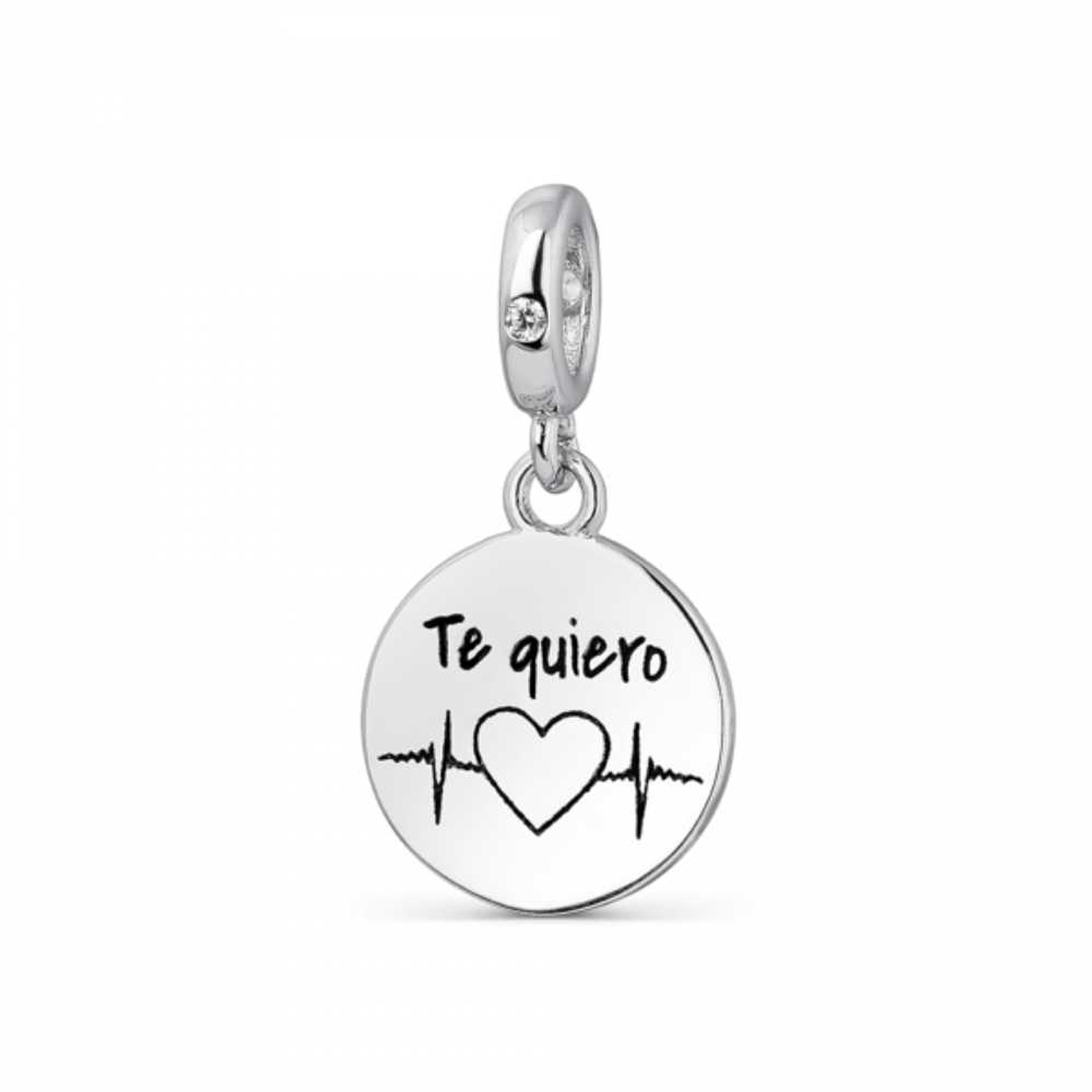 Abalorio disco te quiero plata 1