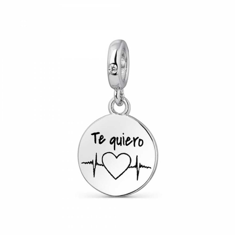 Abalorio disco te quiero plata 1