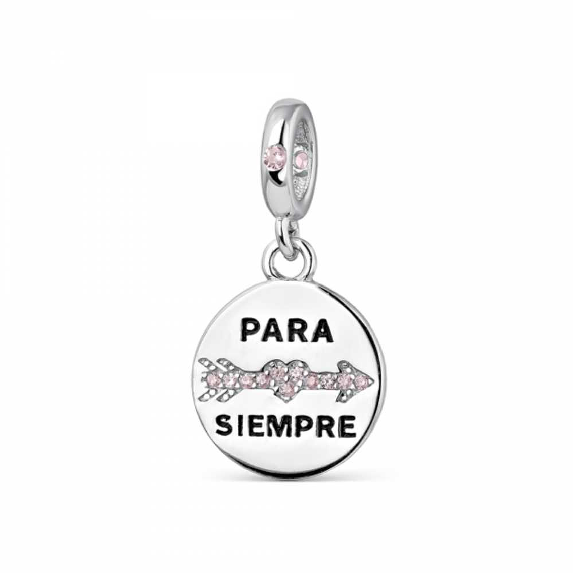 Abalorio disco para siempre plata  1