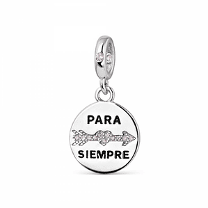 Abalorio disco para siempre plata 