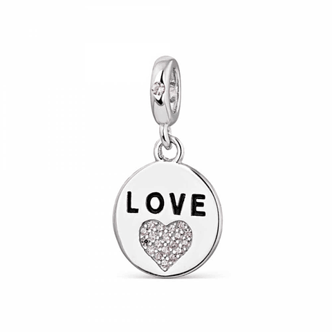 Abalorio disco love plata 
