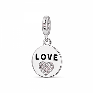 Abalorio disco love plata 