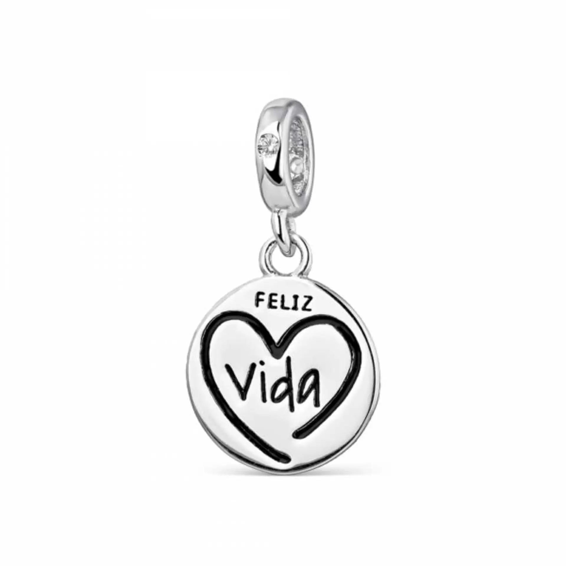 Happy Life silver bead 1