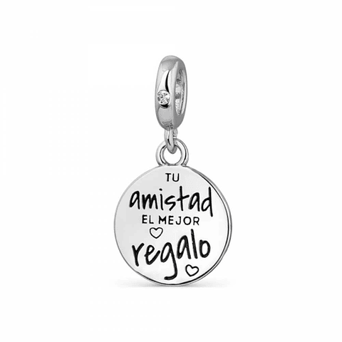 A charm for your friendship, the best gift, silver.