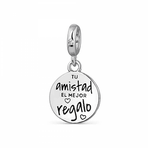 Abalorio tu amistad el mejor regalo plata