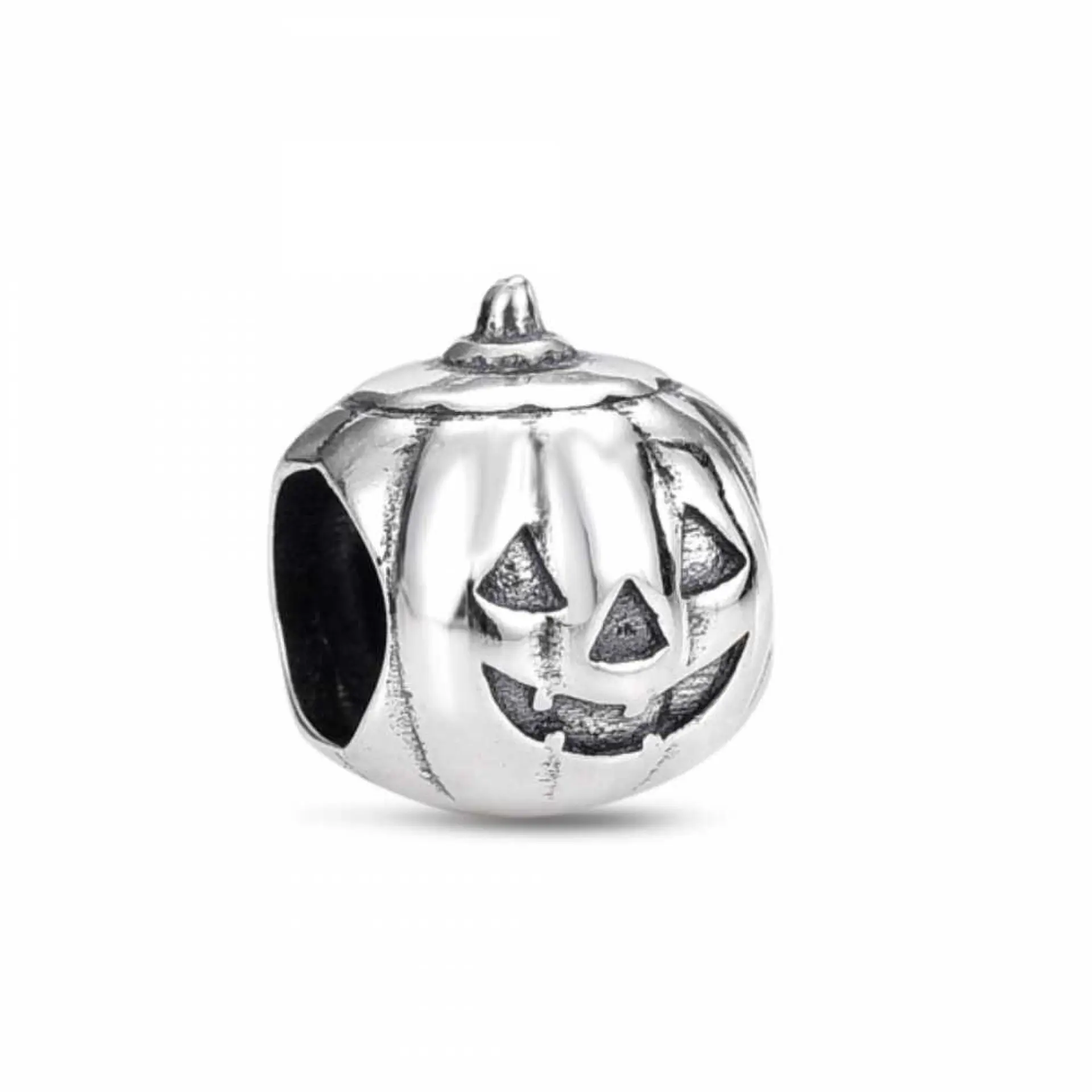 Silver Halloween pumpkin charm 1