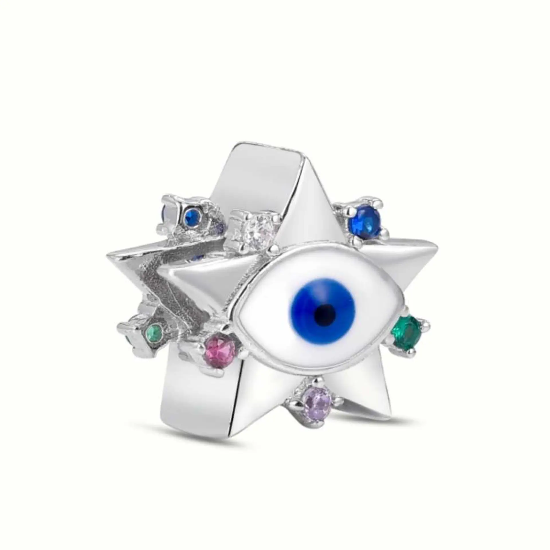 Silver-eyed star bead  1
