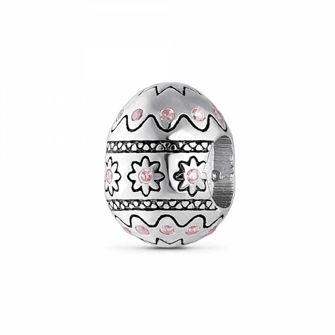 Abalorio huevo de pascua plata