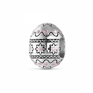 Abalorio huevo de pascua plata
