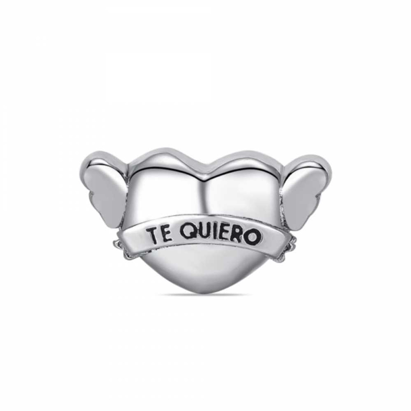 Abalorio corazón alado plata 1