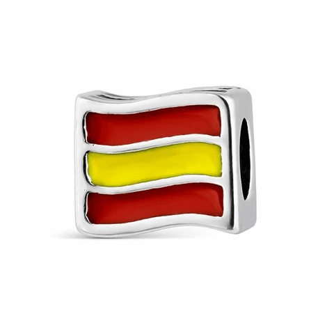 Silver Spanish flag bead