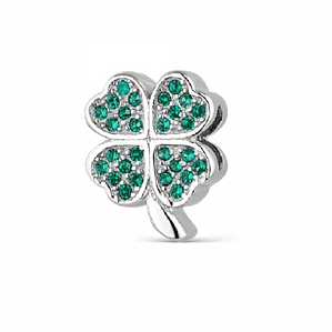 Abalorio trébol plata