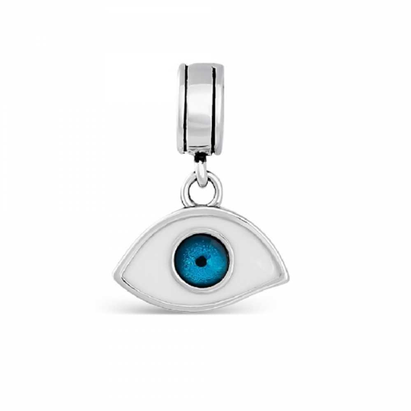 Silver Turkish eye bead 1