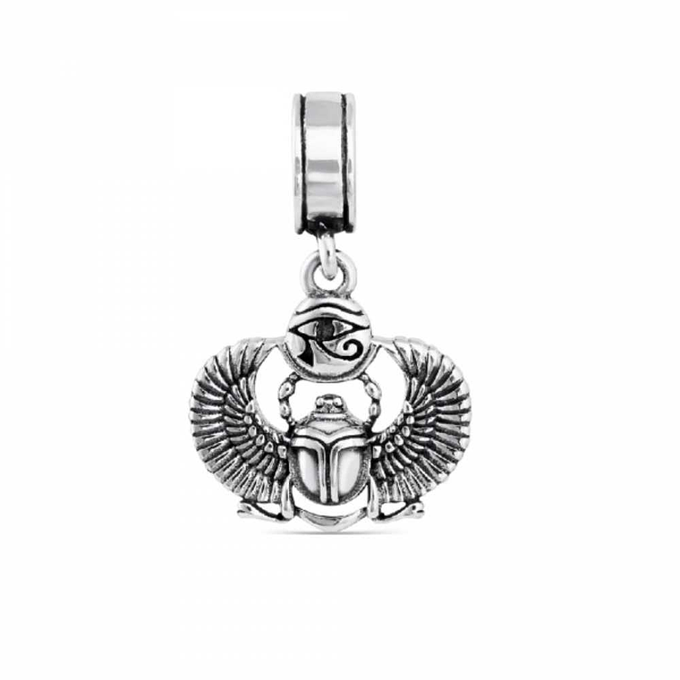 Abalorio escarabajo egipcio plata 1