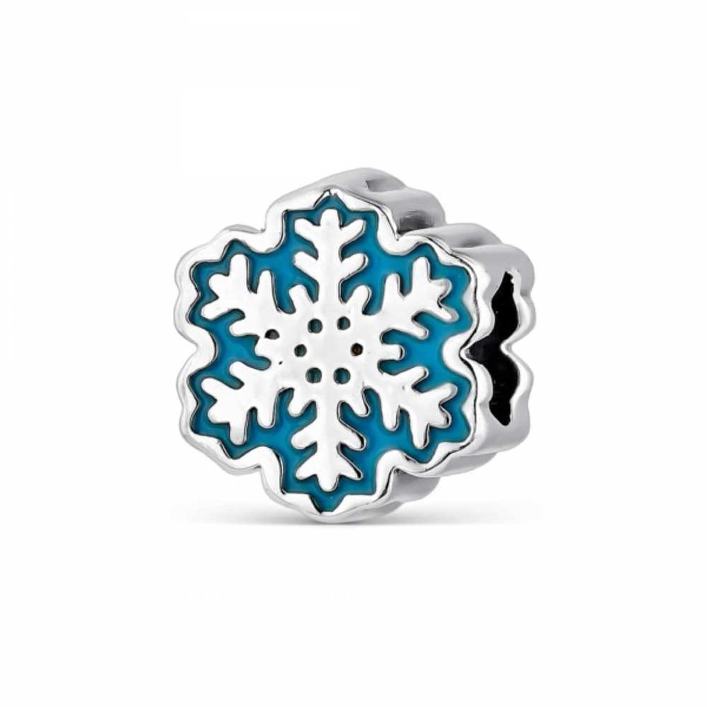 Silver snowflake bead 1