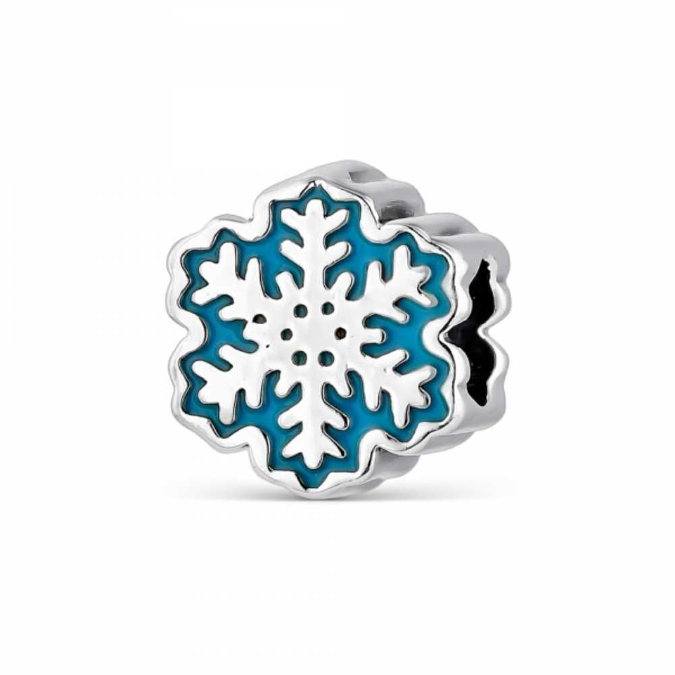 Silver snowflake bead 1