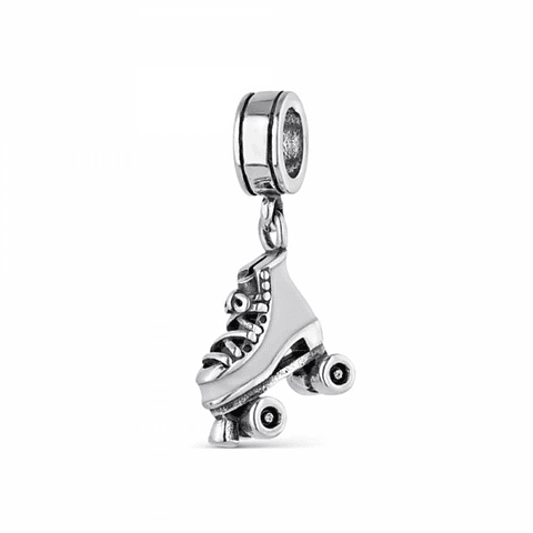 Abalorio patines plata 