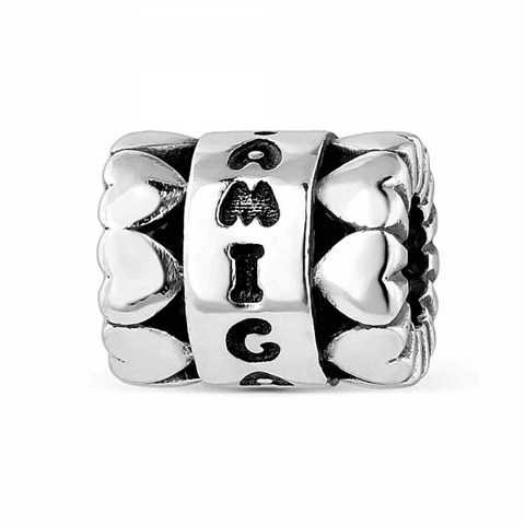 Silver friendship bead