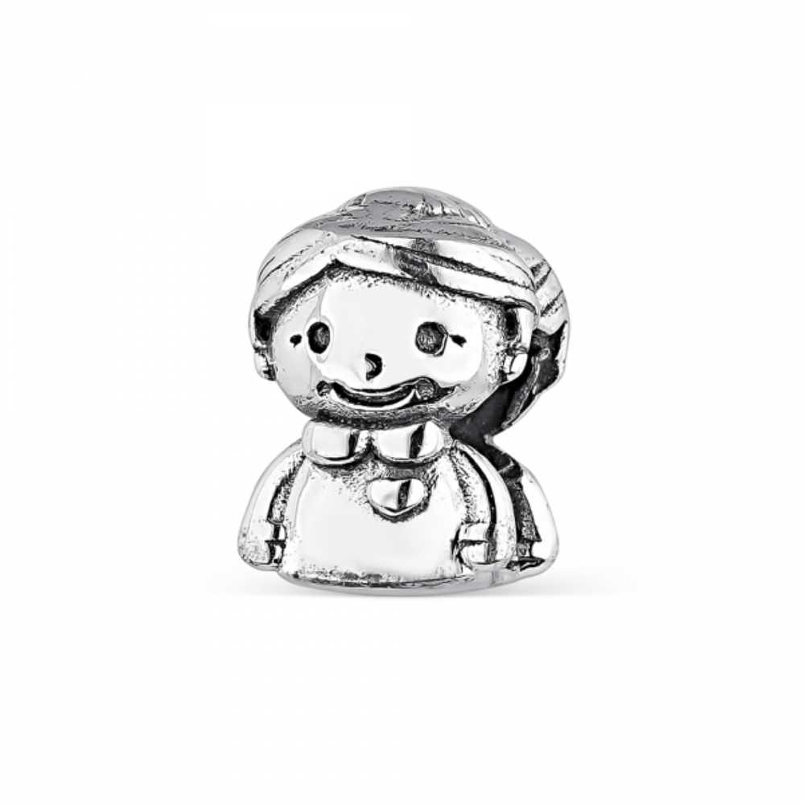 Silver grandmother figure bead  1