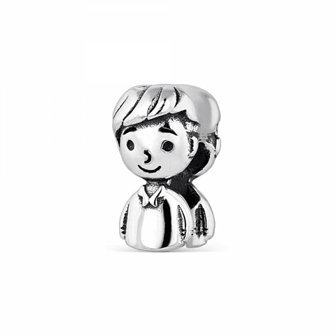 Silver father figure bead