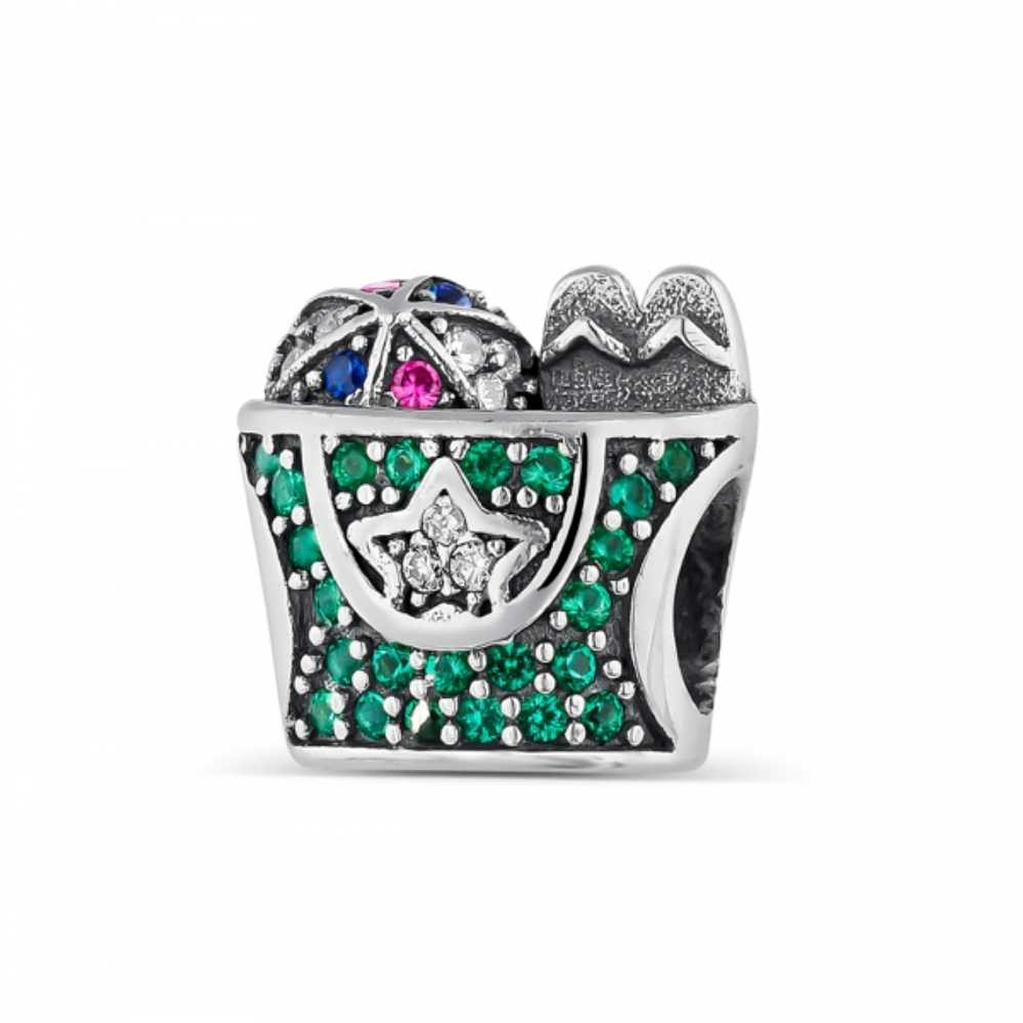 Abalorio bolsa de playa plata 1