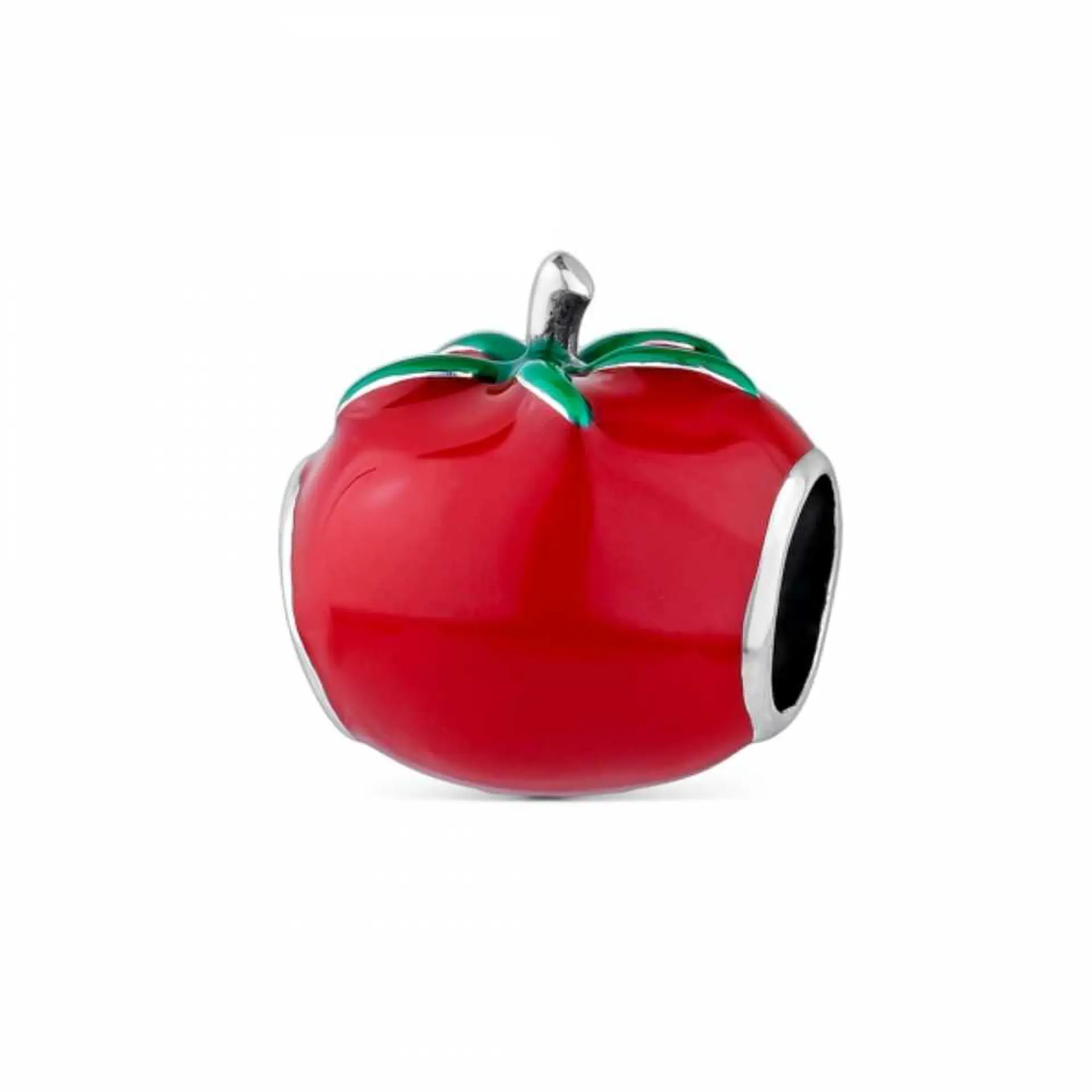 Silver tomato bead 1