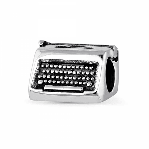 Abalorio máquina de escribir plata