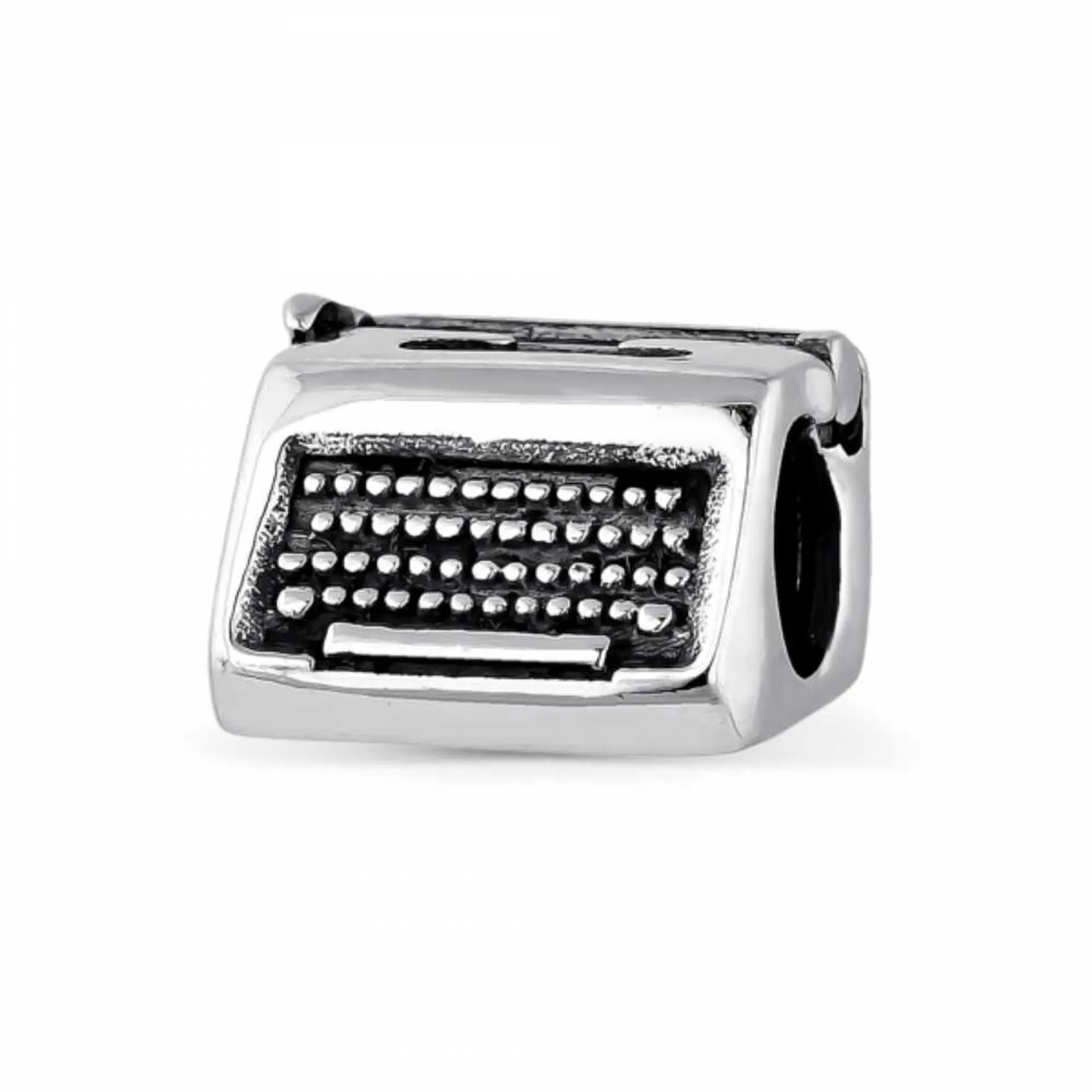 Silver typewriter bead 1