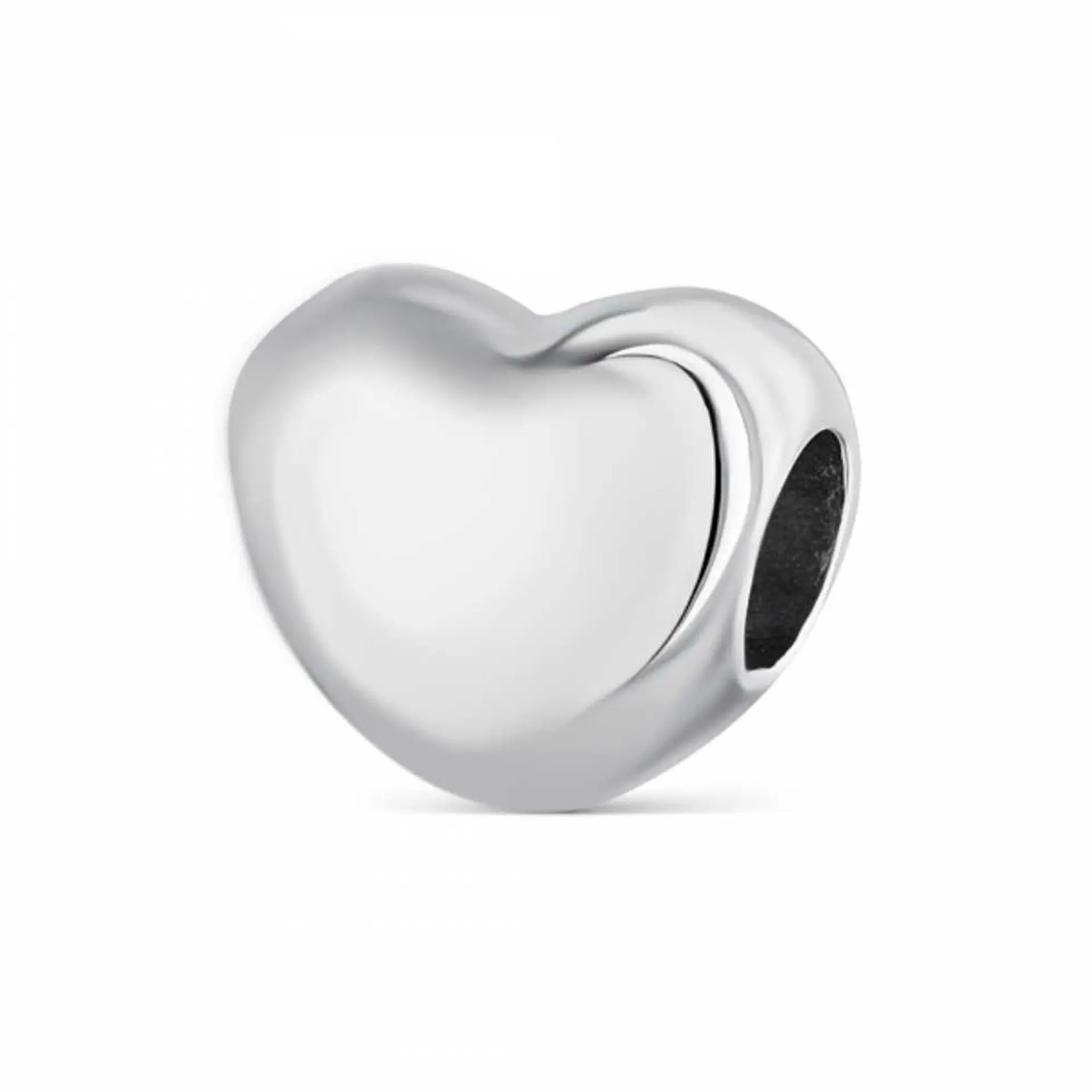 Silver heart bead  1