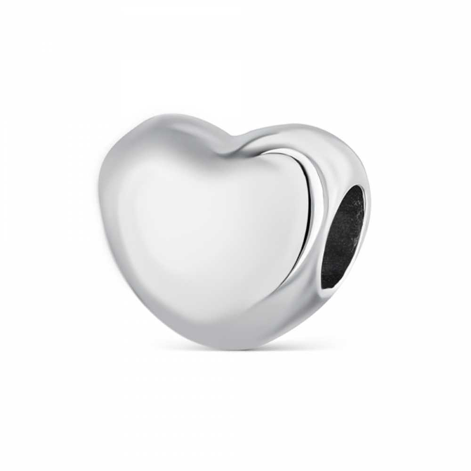 Silver heart bead  1