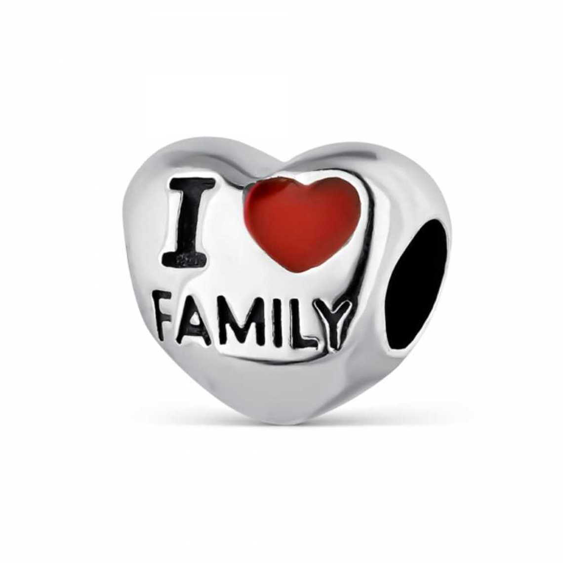 Abalorio I Love Family plata 2