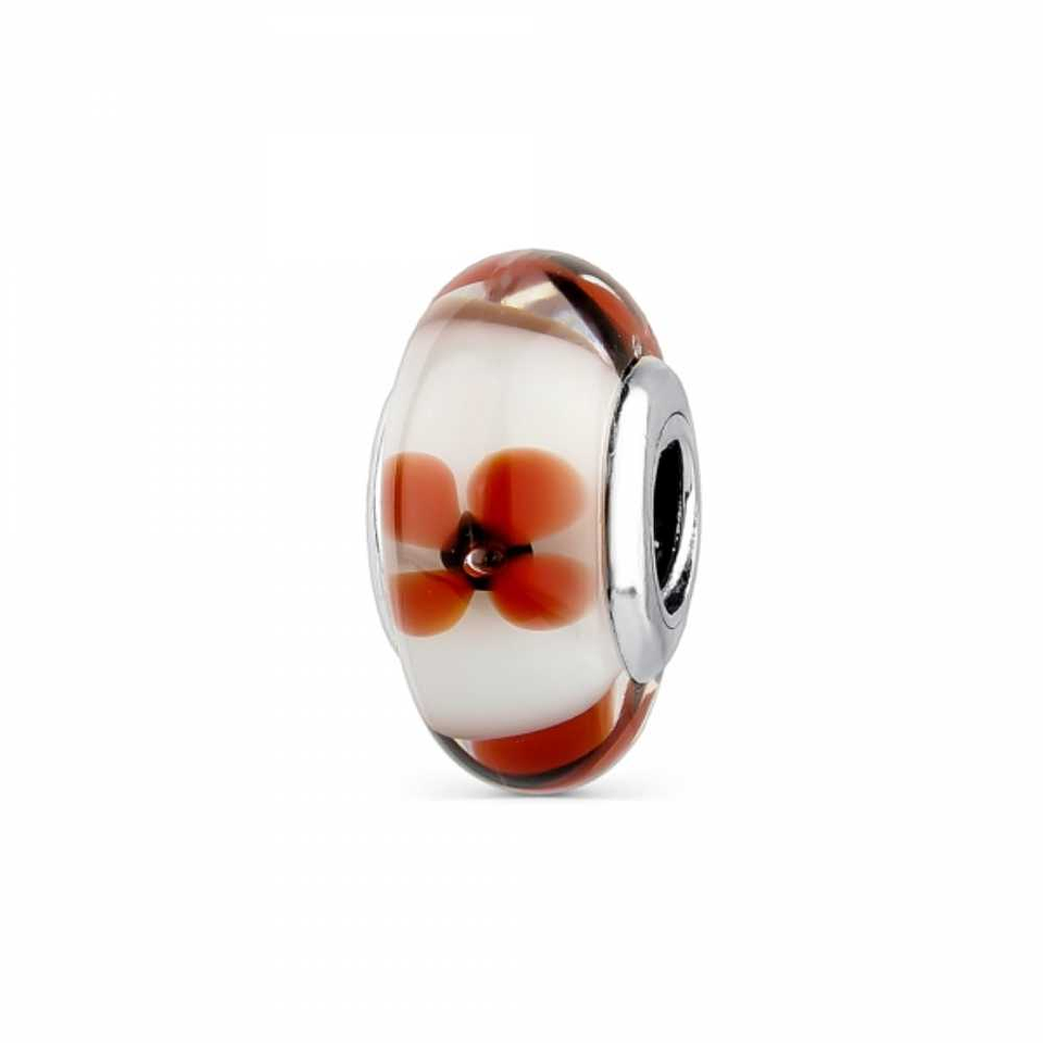 Murano glass silver clover bead  1