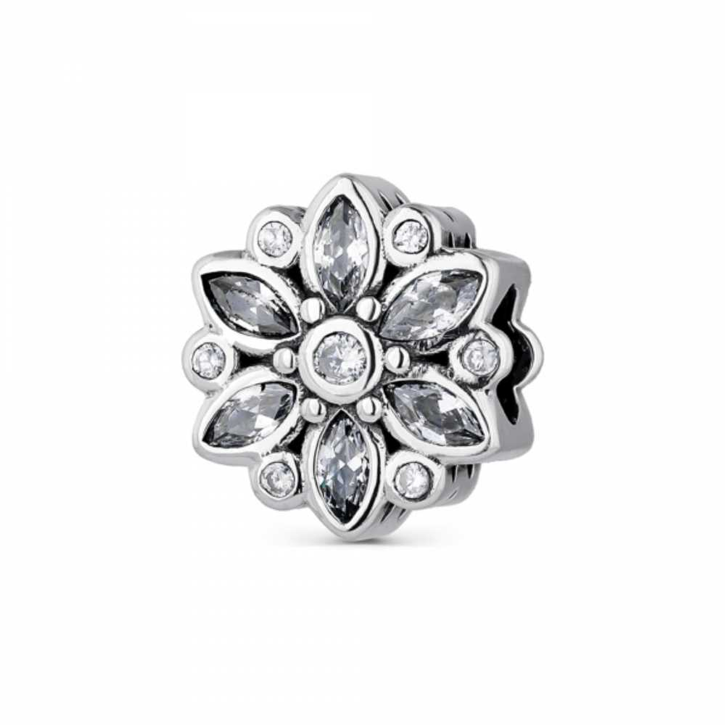 Silver-grey flower bead 1
