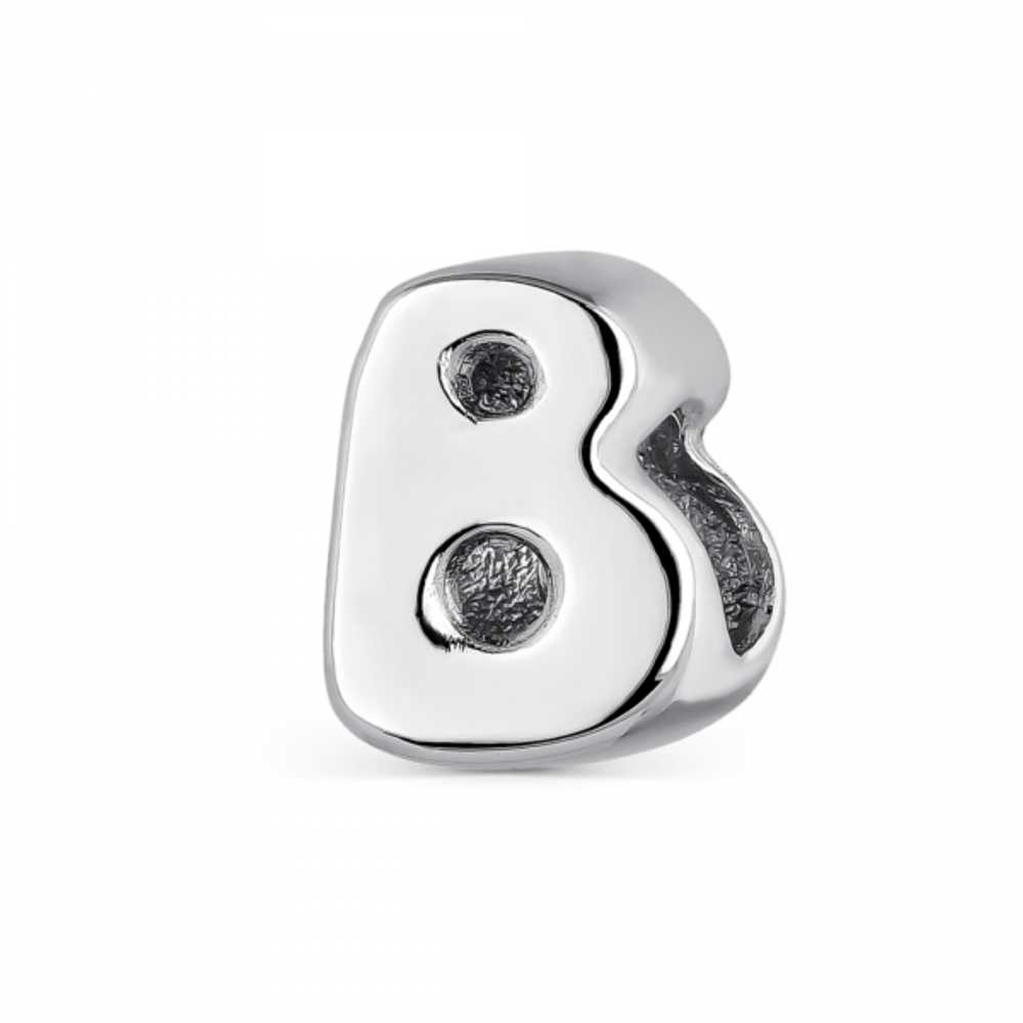 Silver initial B bead 1