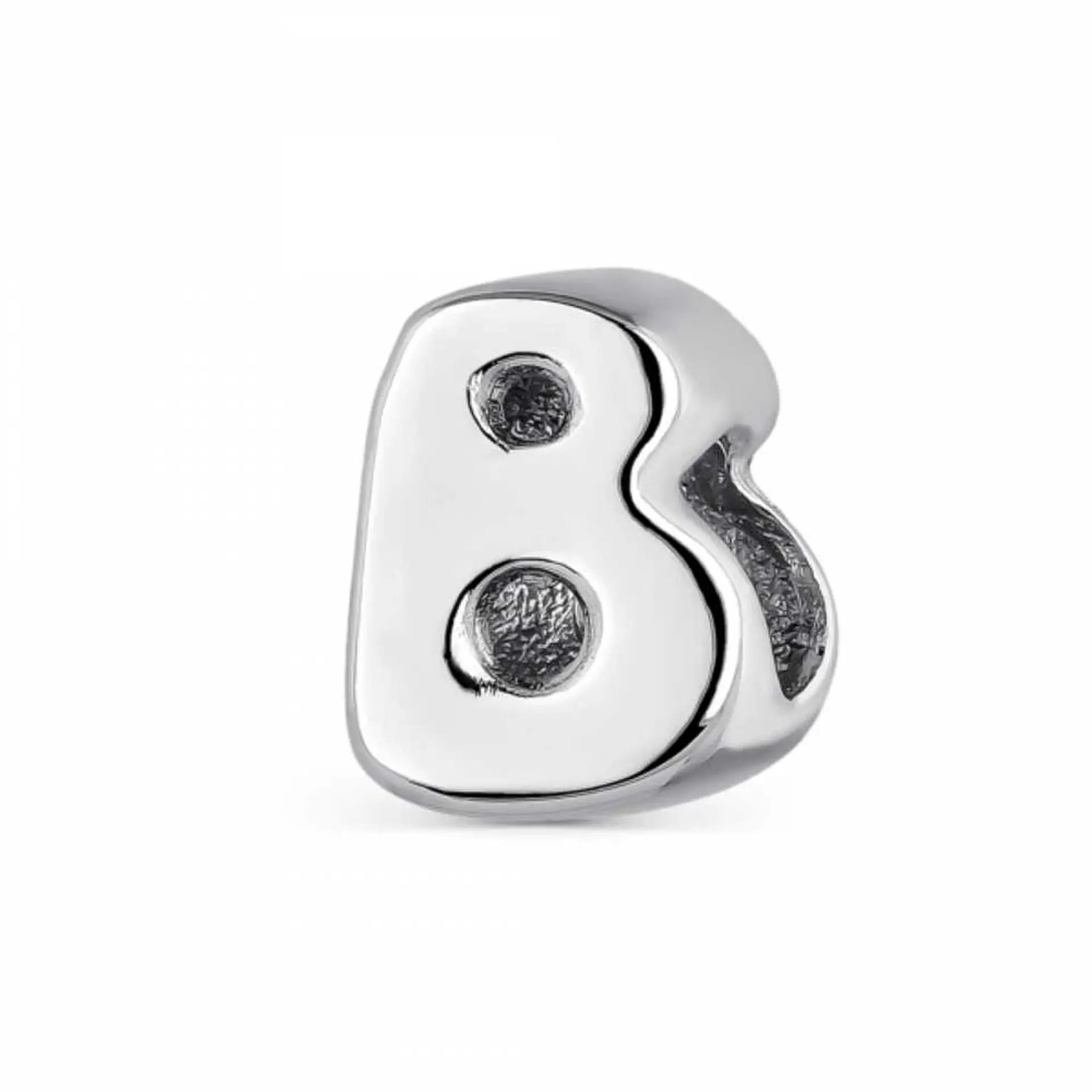 Silver initial B bead 1