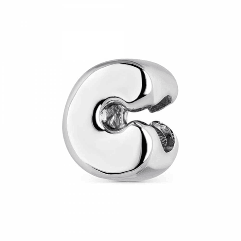 Initial C silver bead